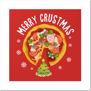 Pizza Christmas Tree - Merry Crustmas Posters and Art